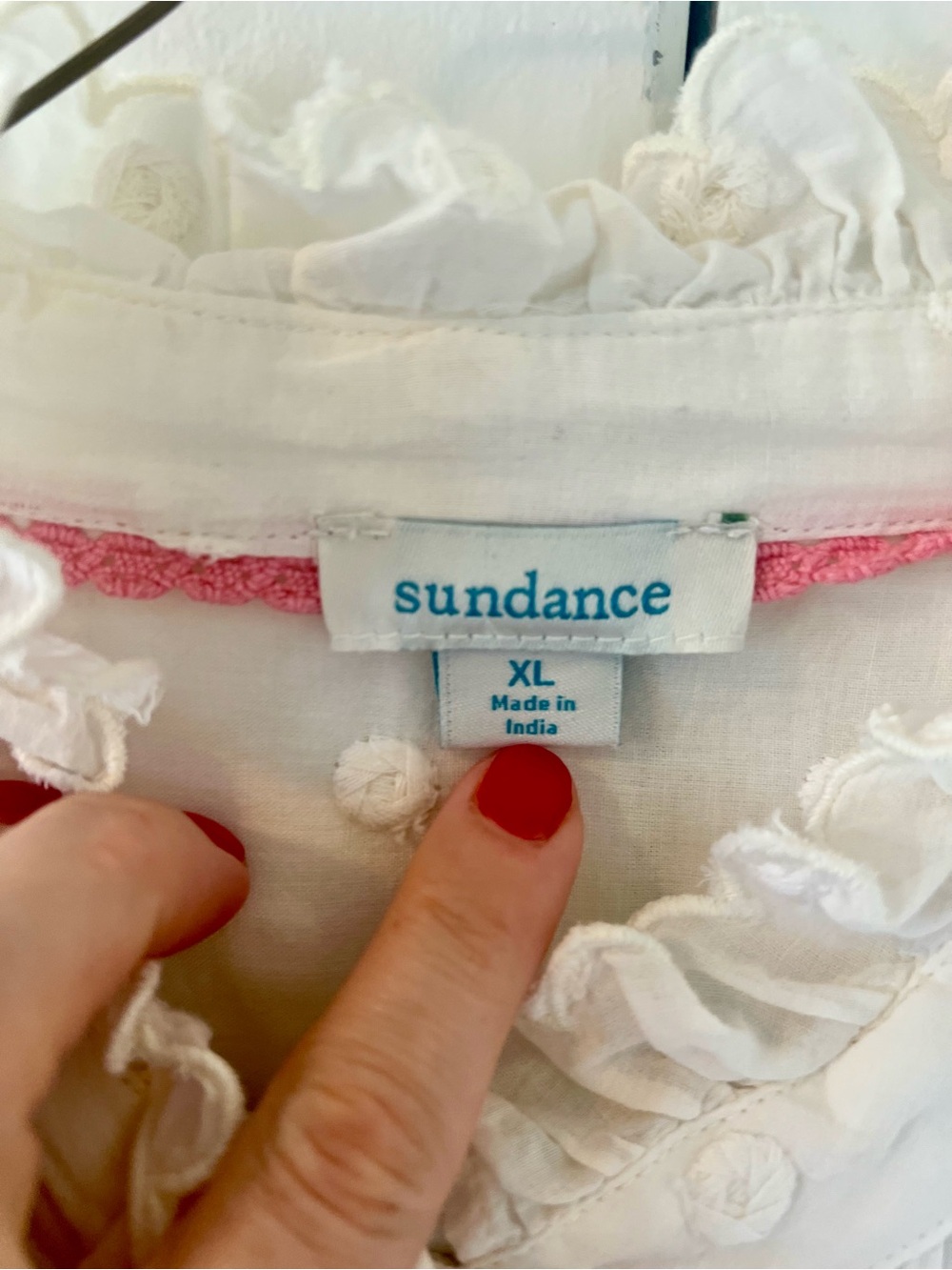 Sundance Cream Ruffled Button-Down Blouse - Picture 2 of 7